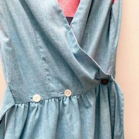 Vintage 1960's / 1970's / 1990's Patio Pattern Scoop Neck Summer Hostess Dress - Picture 4 of 6